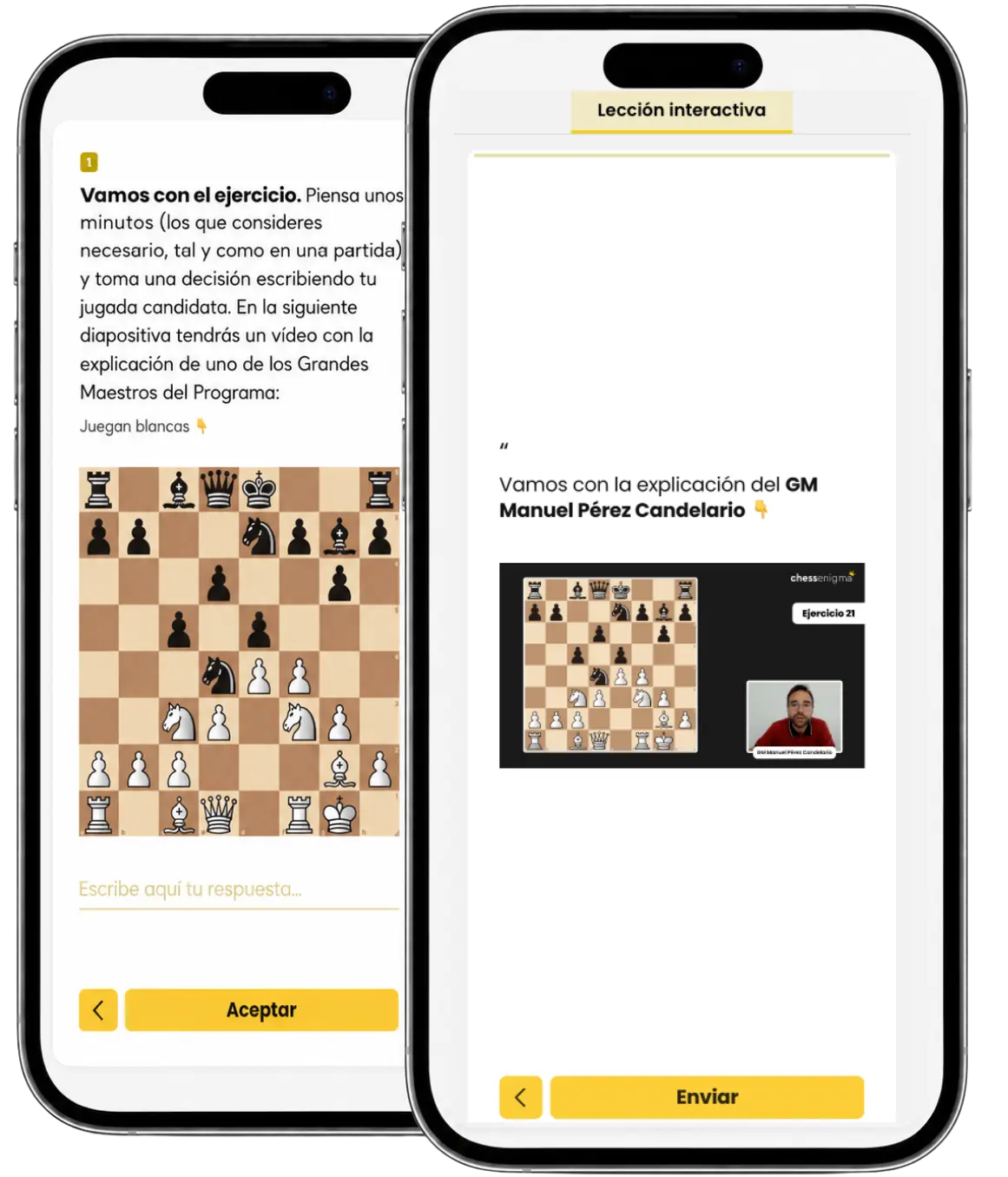 Entrenamiento de ajedrez en dispositivos móviles